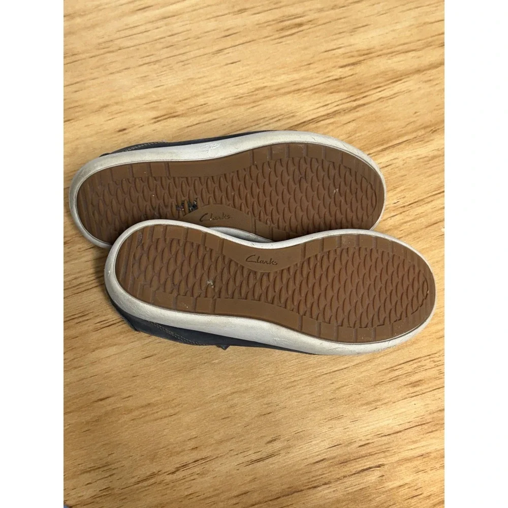Clarks Un Rio Zip Navy Blue Nubuck Leather Sneakers‎ Womens 7 W Wide